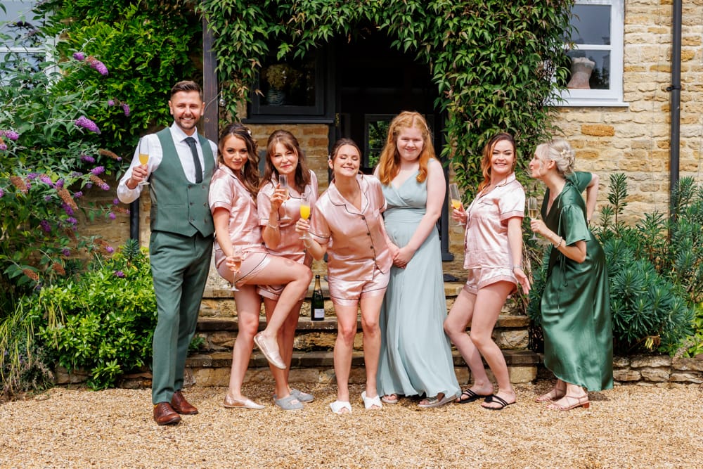 bridal party posing fun