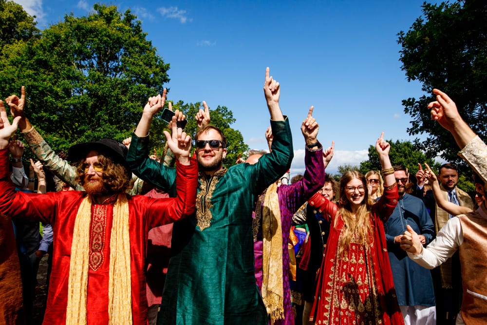 wedding guests dancing