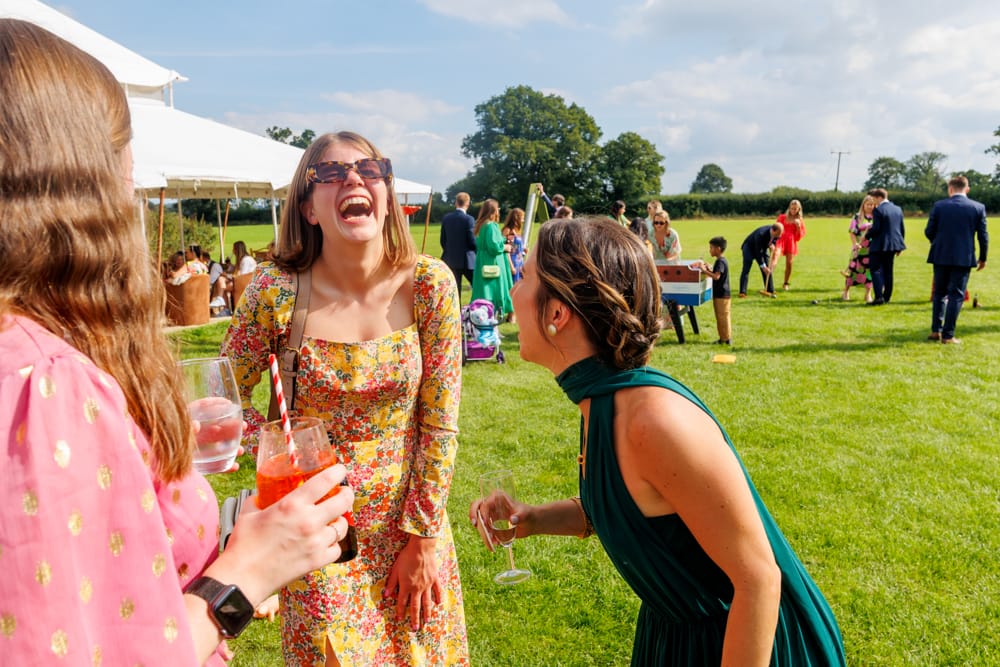 guest laughing together