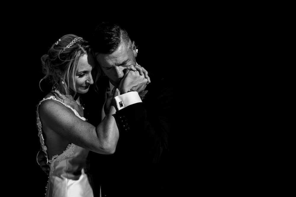 bride and groom during first dance